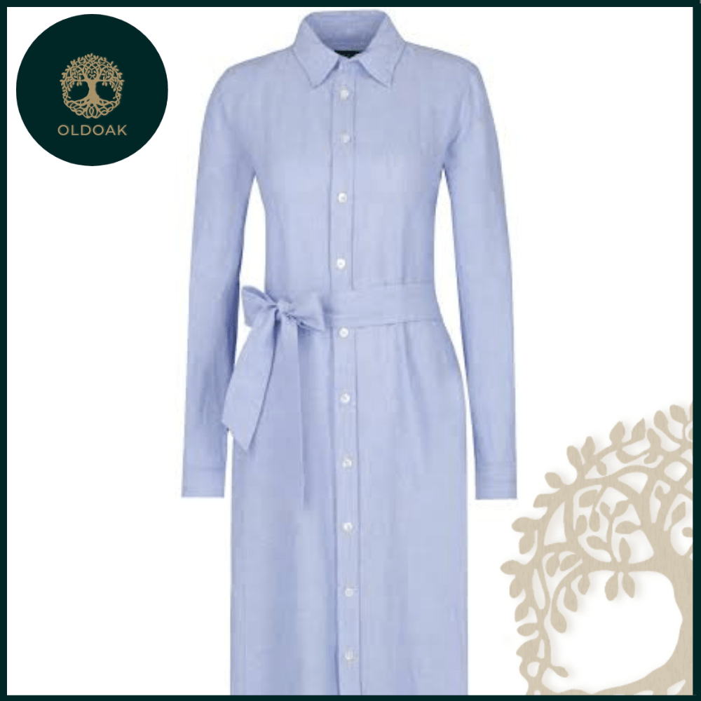 Powder Blue Linen Shirt Dress