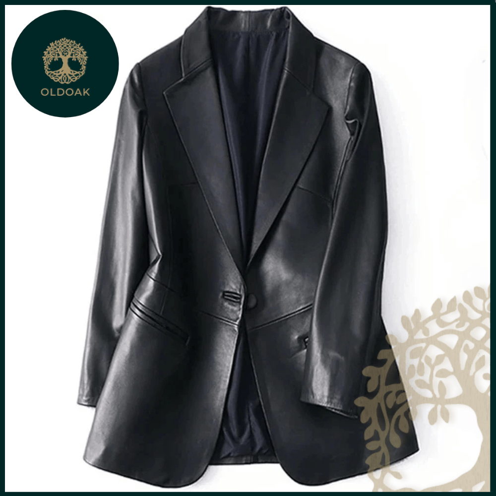 Midnight Noir Leather Blazer